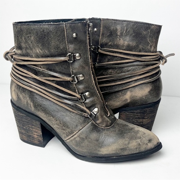 Sbicca Distressed Brown Ankle Booties - Picture 10 of 10